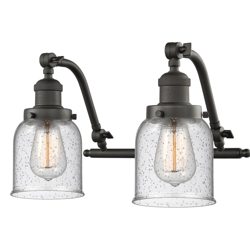Éclairage pour salle de bain 2 lumières Bonomo Bell, Bronze huilé, Ampoule DEL 6 watts Vinage, Grainé