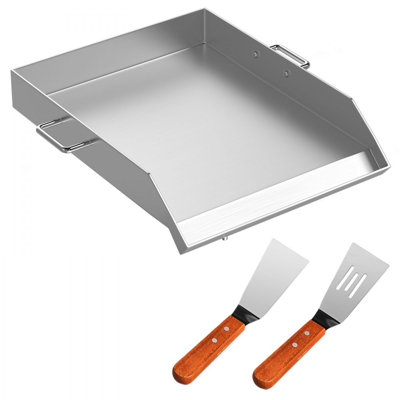 Stainless Steel Griddle,18" X 16" Universal Flat Top Rectangular Plate, BBQ Charcoal