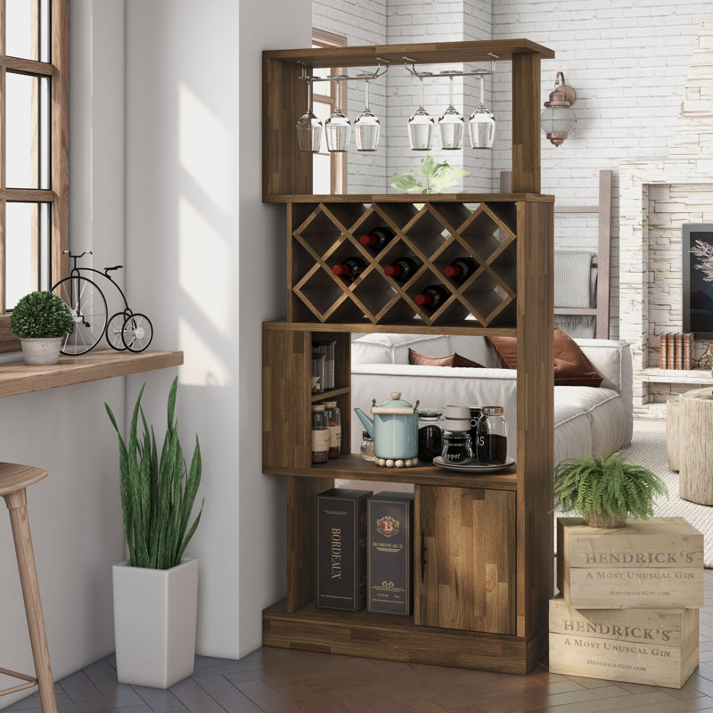 Bar avec rangement pour le vin Frodsham, Brun