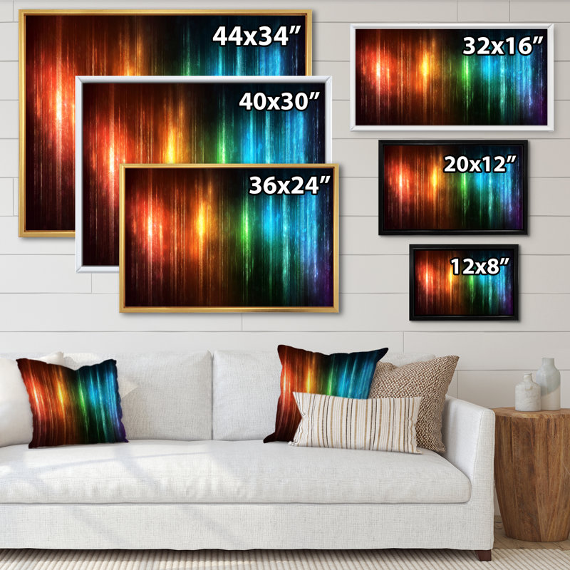 Art mural coloré sur toile - décoration murale moderne sur toile, H 12 po x l 8 po x P 1 po, Cadre flottant blanc