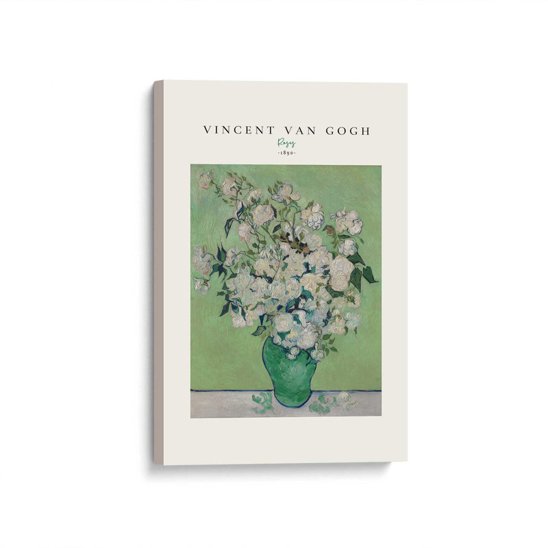 Van Gogh's Roses 1890 v2, Toile tendue, H 36 po x l 24 po