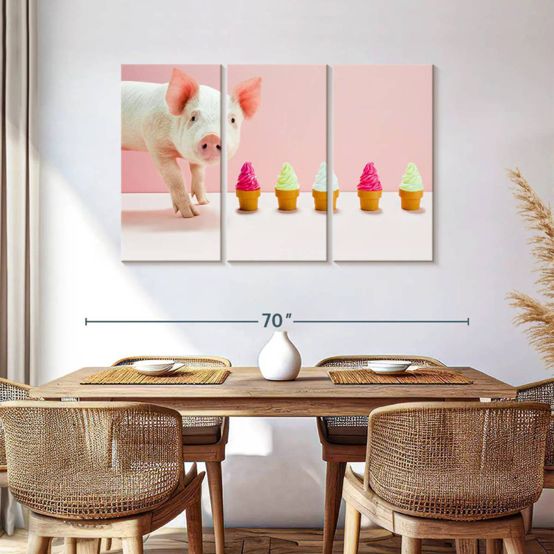 Cochon et Sundaes, H 36 po x l 57 po