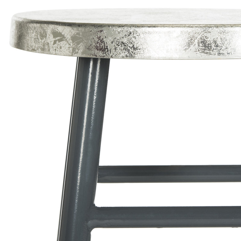 Tabouret de bar et de comptoir Amiaha, Tabouret de comptoir (assise de 24 po de hauteur), Gris, Argent
