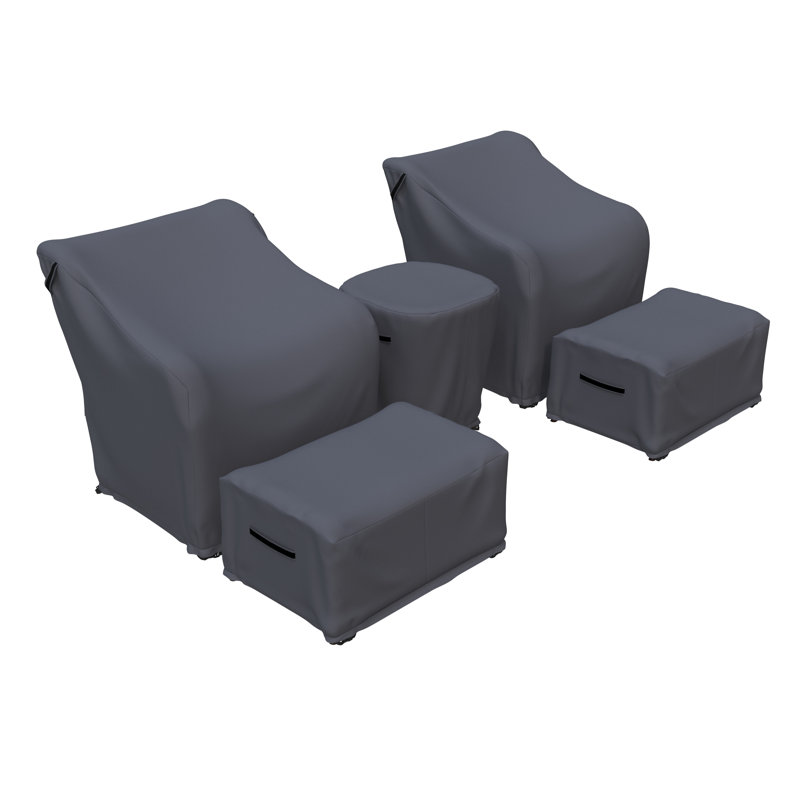 Markovich Outdoor Wicker 5-Piece Conversation Sets Group Seating Patio Furniture Covers