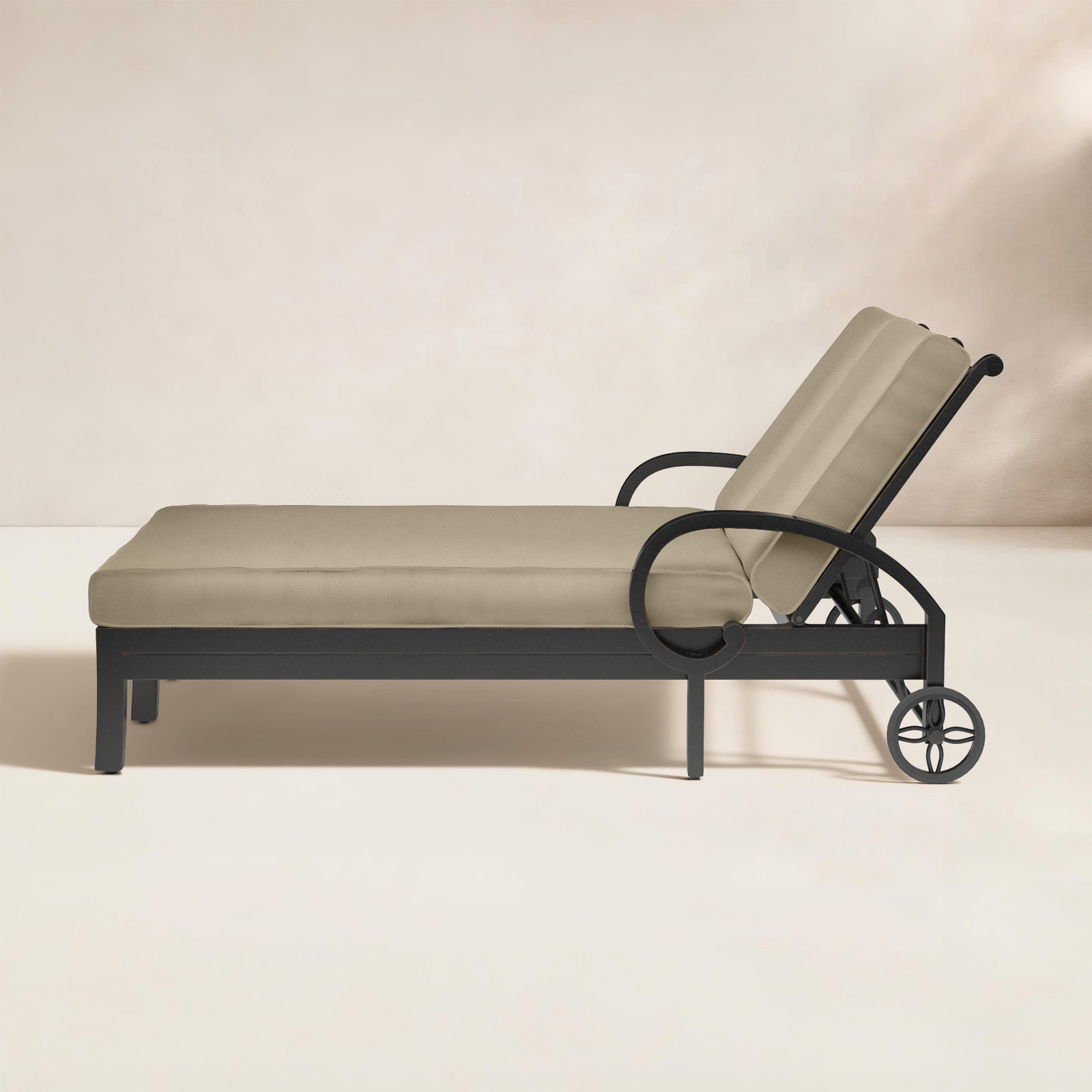 Monterey 54" Sunbrella® Patio Double Chaise Lounge, Linen Stone Sunbrella®