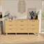 Commode 9 tiroirs pour chambre à coucher, commode en bois cannelée pour chambre d'enfant, chambre de bébé, entrée