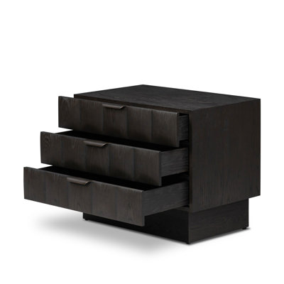 3-Drawer Wood Veneer Nightstand