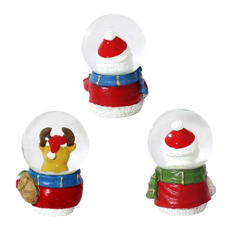 Christmas Santa Claus and Reindeer Snow Globe