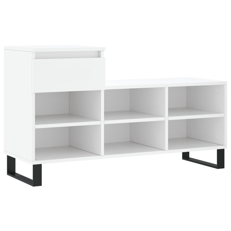 6 Pair Shoe Storage Cabinet, White