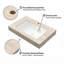 Comptoir en pierre frittée de 76 cm (30 pouces) à motif travertin beige Roma, avec lavabo encastré en céramique et trou pré-percé pour robinetterie standard.-134796041