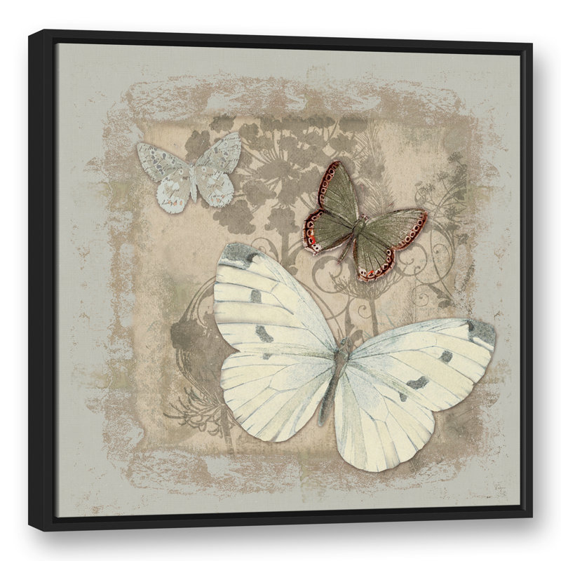 «Neutral Butterflies», reproduction sur toile, H 31,75 po x l 31,75 po x P 1,75 po