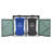Garbage Bin Shed Stores 2 Trash Cans Metal Outdoor Bin Shed For Garbage Storage,Stainless Galvanized Steel, Bin Shed For Garden Yard Lawn-123951026