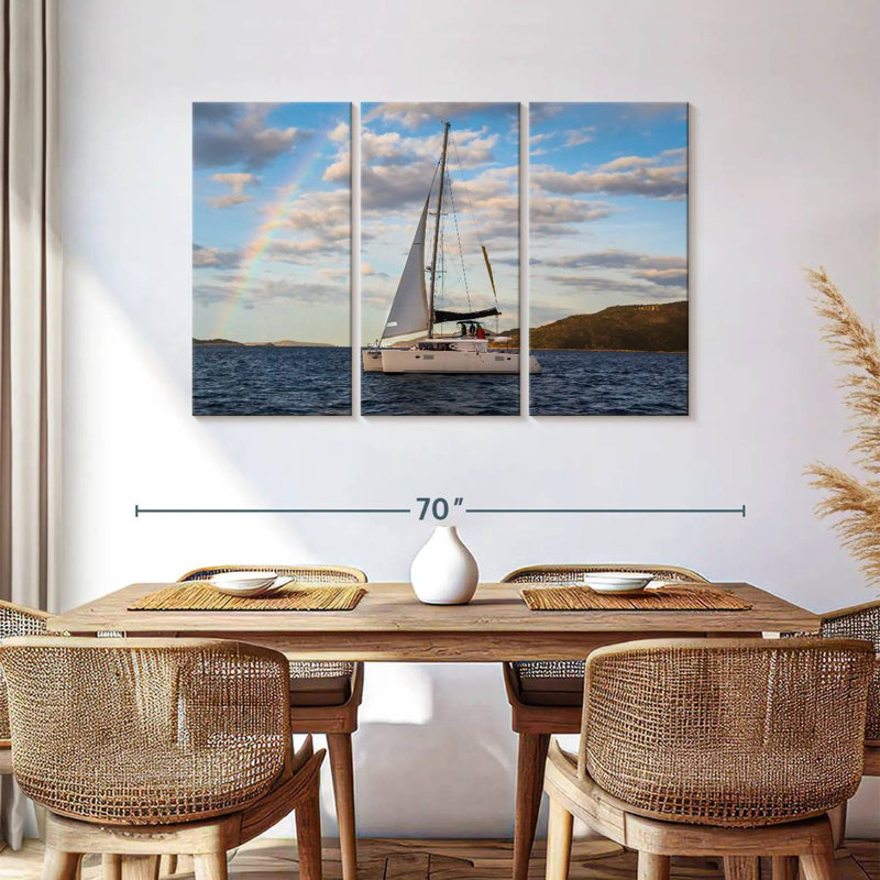 Mehar Rainbow Over Catamaran, 36" H x 57" W