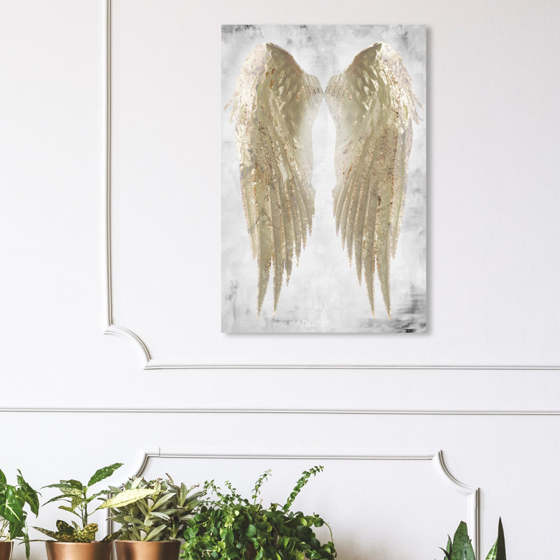 Victorino " Wings Of Angel Gold ", Wrapped Canvas, 36" H x 24" W, No Frame
