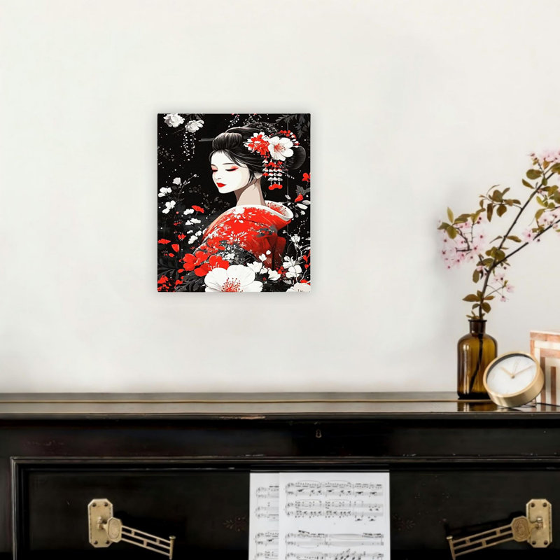 Art mural moderne 20 "x 24" Geisha