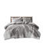 Édredon gris double / grand en coton botanique de 3, rembourrage et 2 taies décoratives, en coton, avec étiquette, lavable à la machine pour un entretien facile