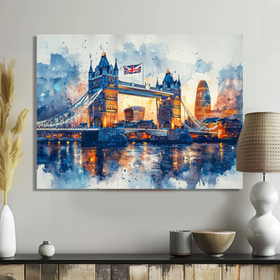 Moonlight On Tower Bridge Lights In London II - England Wall Art