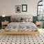 Ensemble de base de lit en bois avec tables de chevet-360644210-360644223