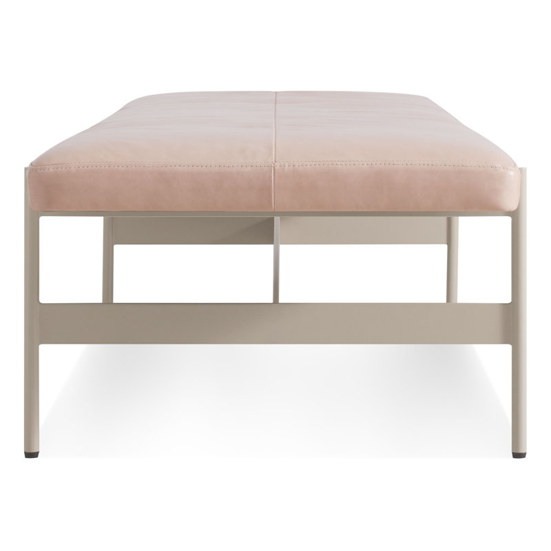 Daybench Leather Dining Bench, Blush, Putty, 14" H x 75" W x 24" D
