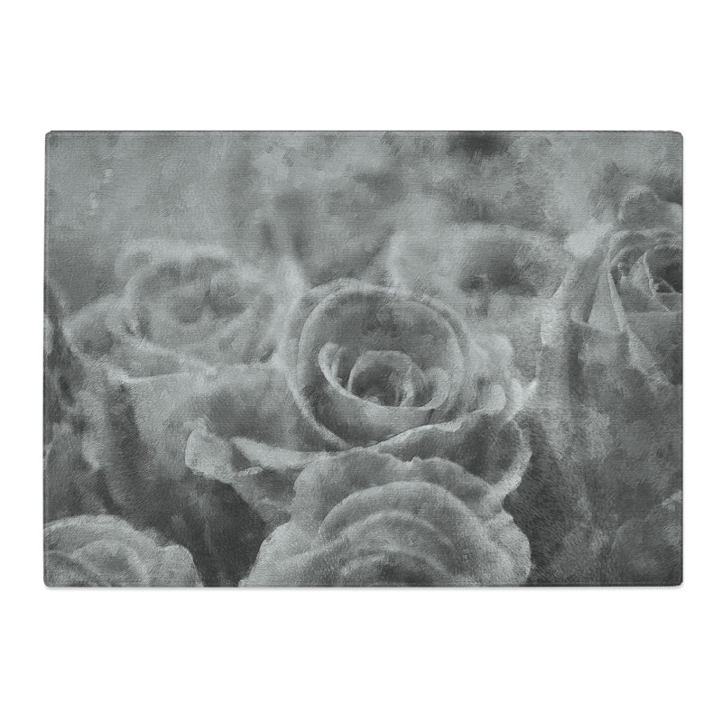 Bunch of Roses Painting Chopping Board, 0.4cm H x 20cm W x 28.5cm L
