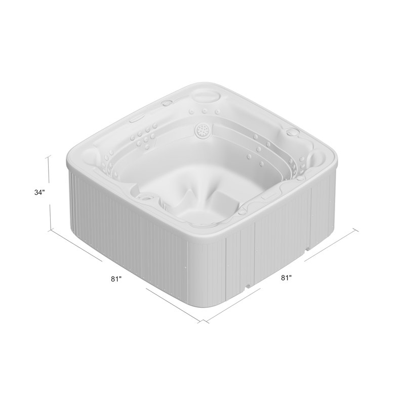 Lifesmart Spas LS600DX 230 Volt 7-Person 65-Jet Square Hot Tub with Ozonator