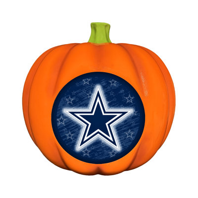 Décoration citrouille en résine avec logo DEL 3D des Cowboys de Dallas (NFL) | 25 cm