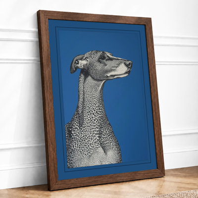 Greyhound Profile Modern - Framed Print