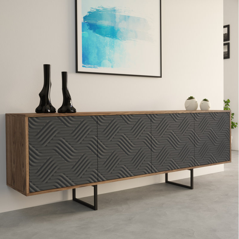 Largo 204cm Sideboard, Grey/Walnut