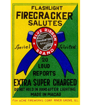 " Flashlight Firecracker Salutes - Blue Ribbon Brand "