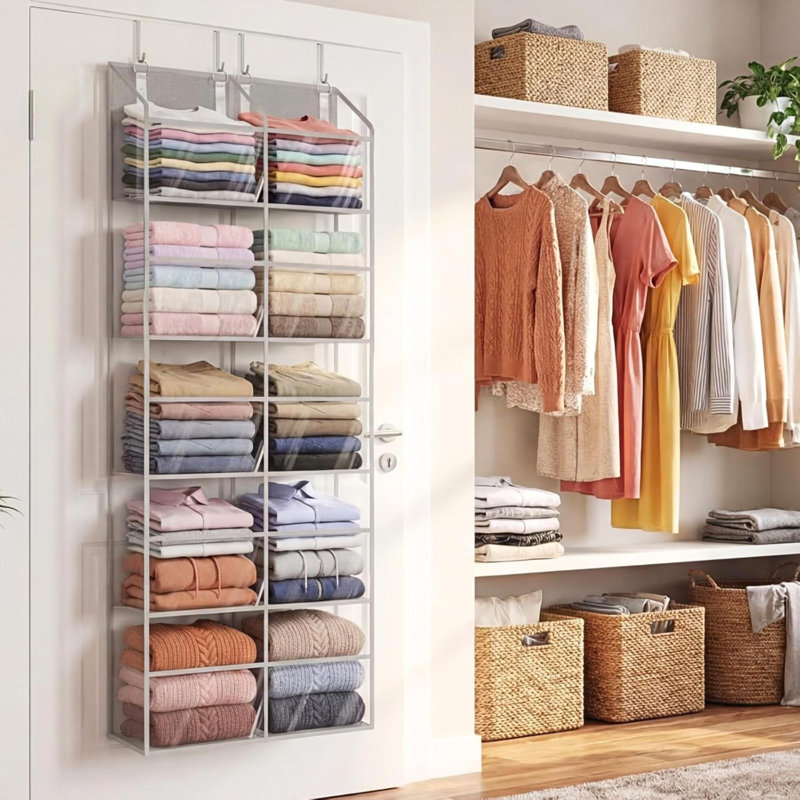 Fabric Wall Organizer with Wall Baskets