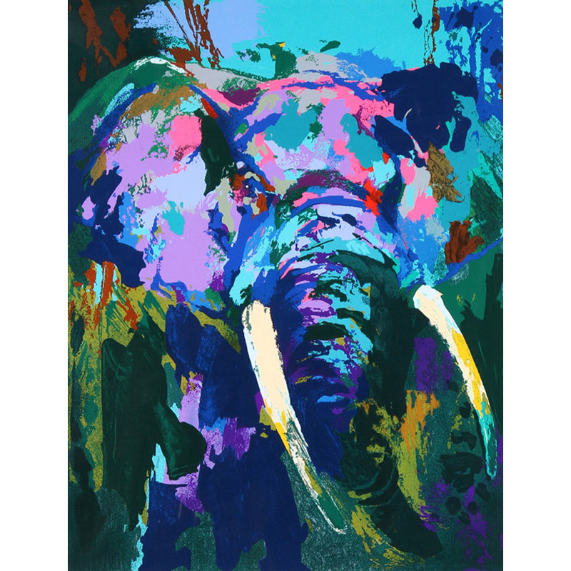 Portrait de l'éléphant, H 18 po x l 14 po