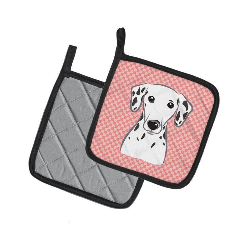 Cuisinier poignée dalmatien caroline trésors Checkerboard, Rose