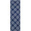 Tapis géométrique en laine / coton tissé à la main Rodgers - bleu / ivoire-1348277662