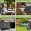 Table de barbecue extérieure avec rangement, chariot de bar roulant