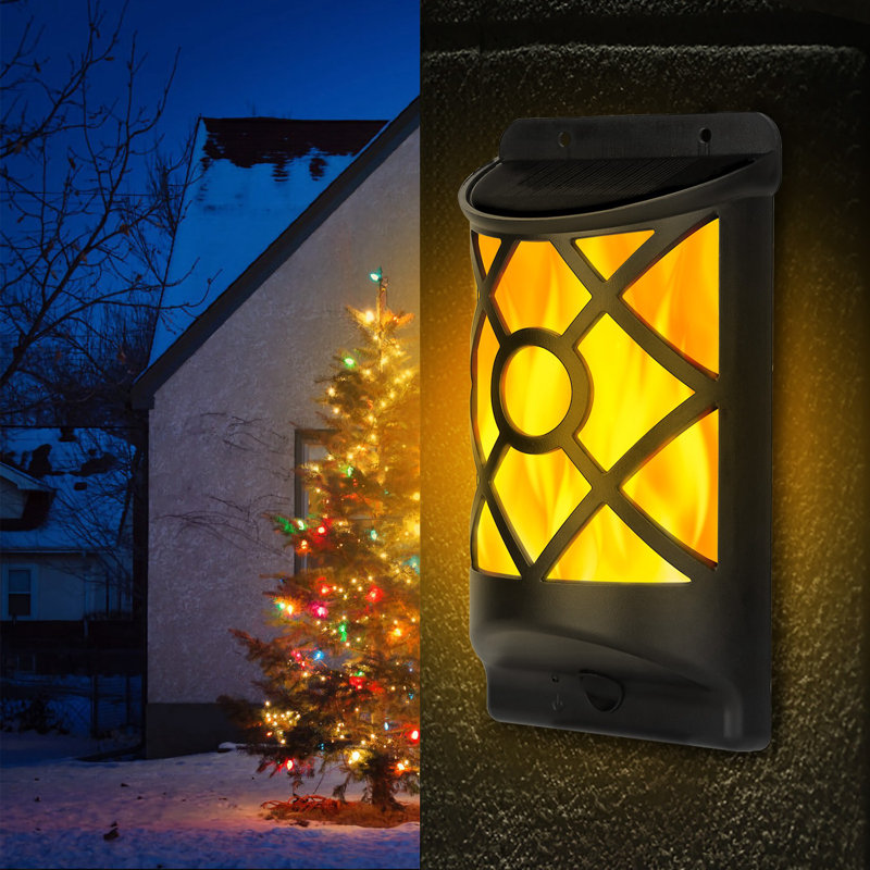 Flame Solar Light Outdoor Wall Light, 2