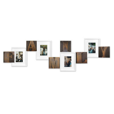 FAMILY Letter Collage Photo Frame 4 Opening