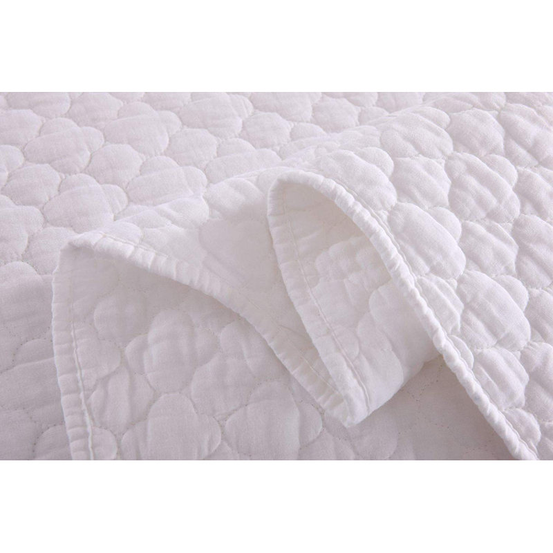 WhiteCT Quilt Peony Cotton Geometric Shapes Quilt, Queen
