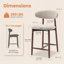 Tabouret de comptoir rembourrÃ© Vannie avec structure en bois massif-627100733