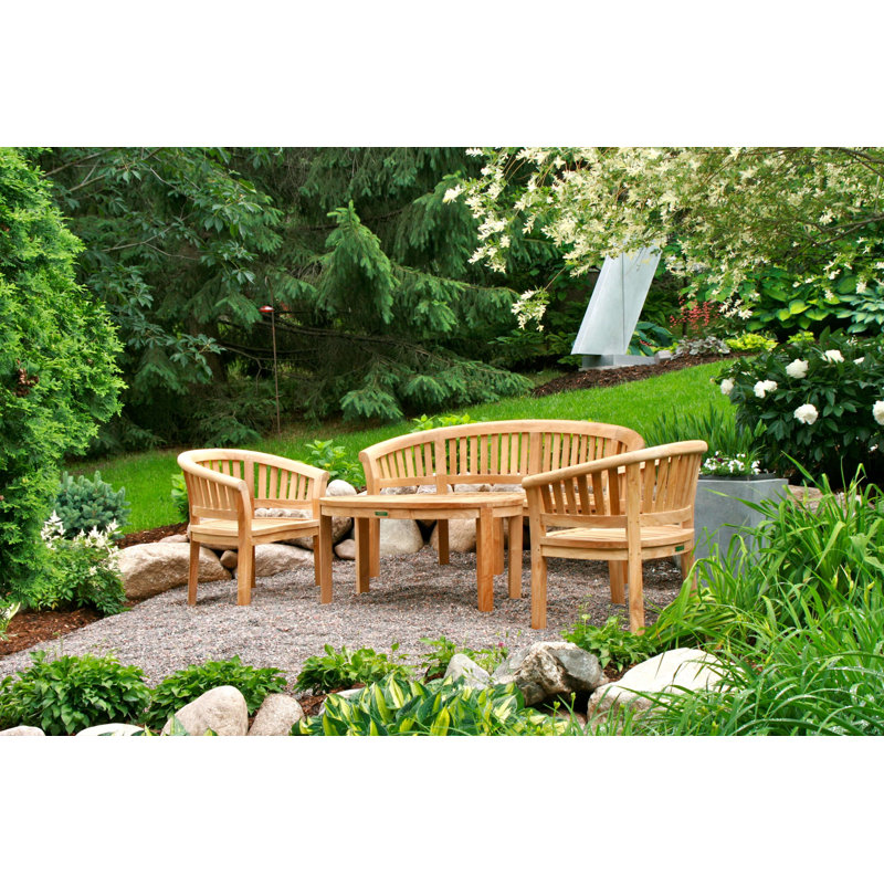 Curve Teak Garden Bench
