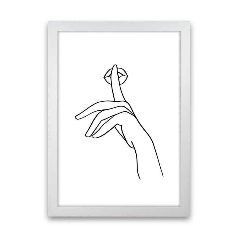 Shhh 1 - Print, White Frame, 63cm H x 46cm W x 3cm D