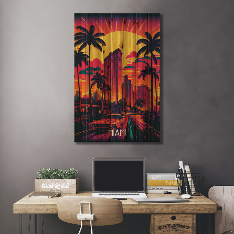 Miami City, H 40 po x l 26 po x P 1,5 po