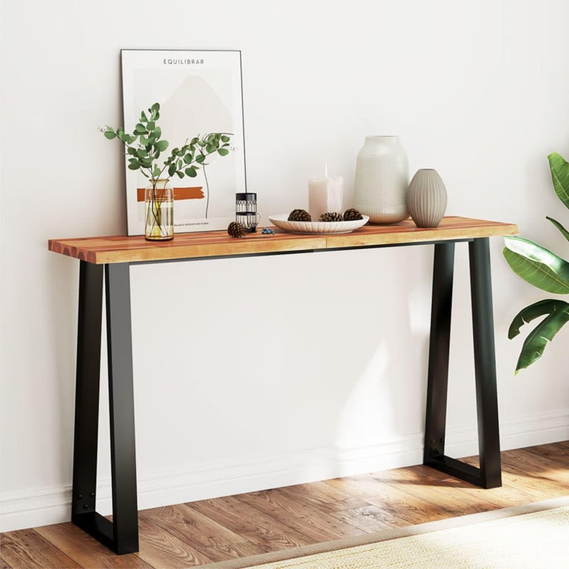 Alvyn Solid Wood Top Console Table, 55"W x 15.7"D x 31.5"H