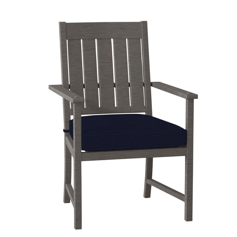 Chaise avec accoudoirs Croquet - gris ardoise, Welt, Lin marine, Gris ardoise