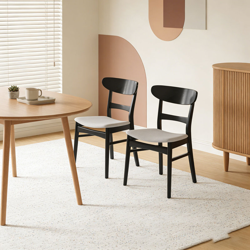 Chaise de salle à manger, Gris clair / noir