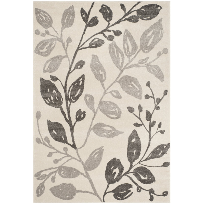 Tapis floral Bloem Porcello, Rectangle 4 pi x 5 pi 7 po