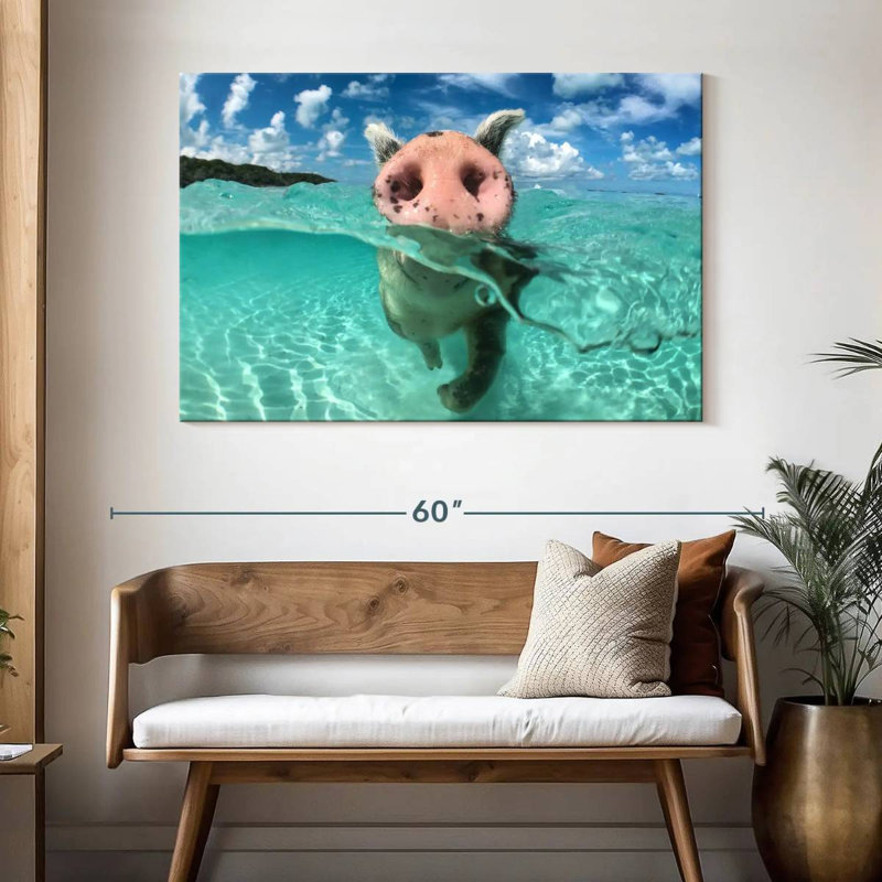 Brampt Swimming Wild Pig, 32" H x 48" W