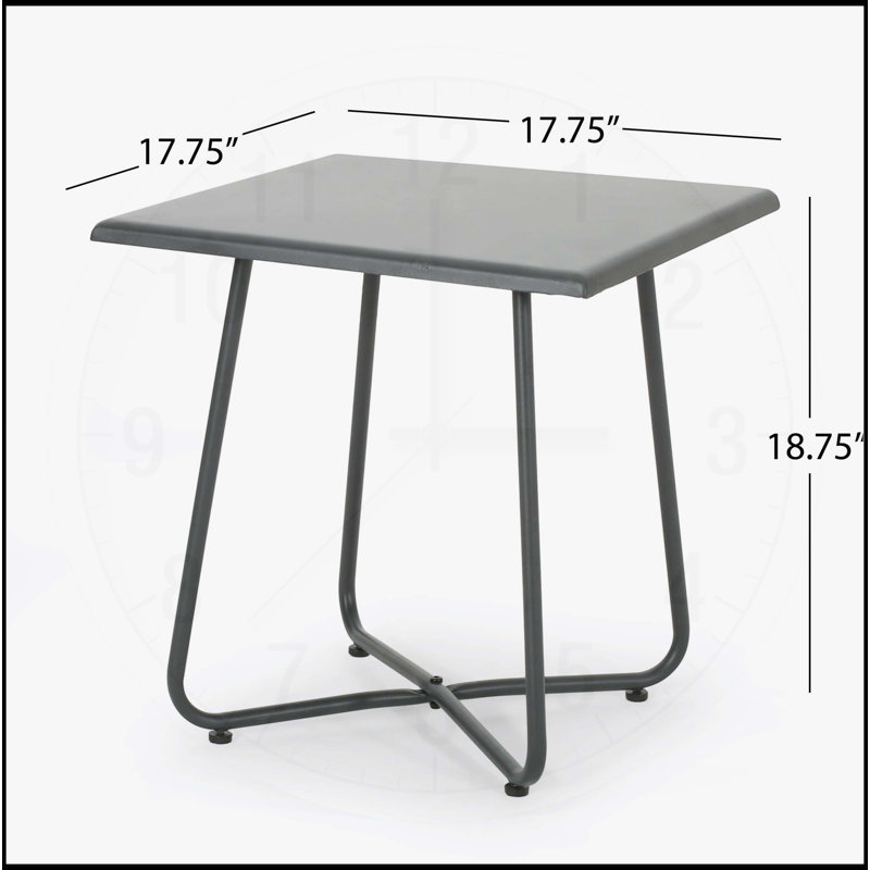 Stylish and Sturdy Steel Side Table with Symmetrical Design and Complementary Finish