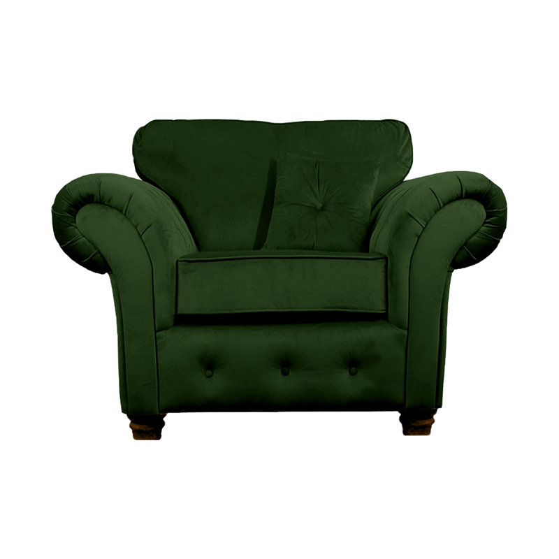 Lila Velvet Chesterfield Chair, Emerald Green