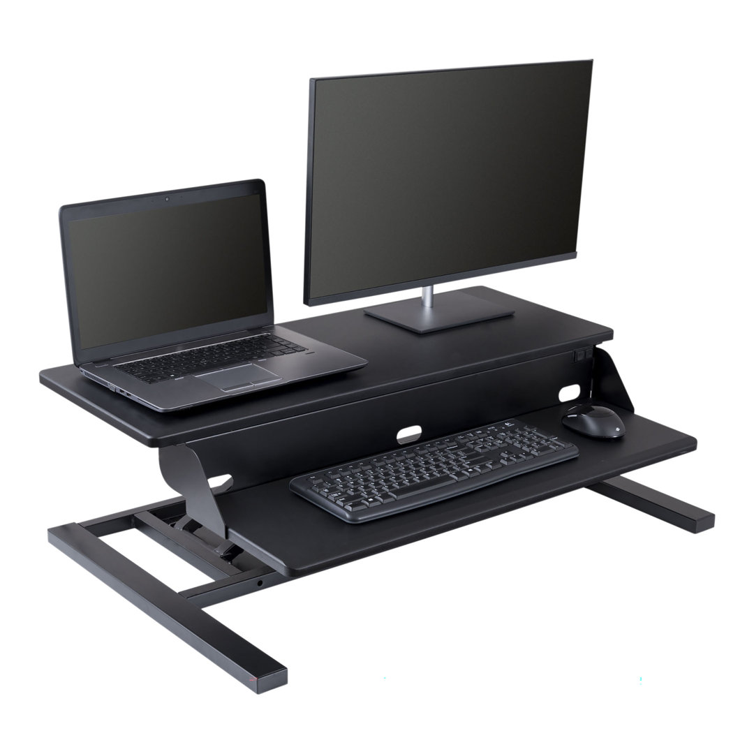 Mcmann Adjustable Metal Base Standing Desk Converter Inbox Zero 