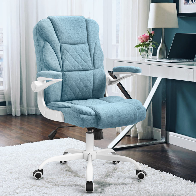 Chaise de bureau Linen, Bleu